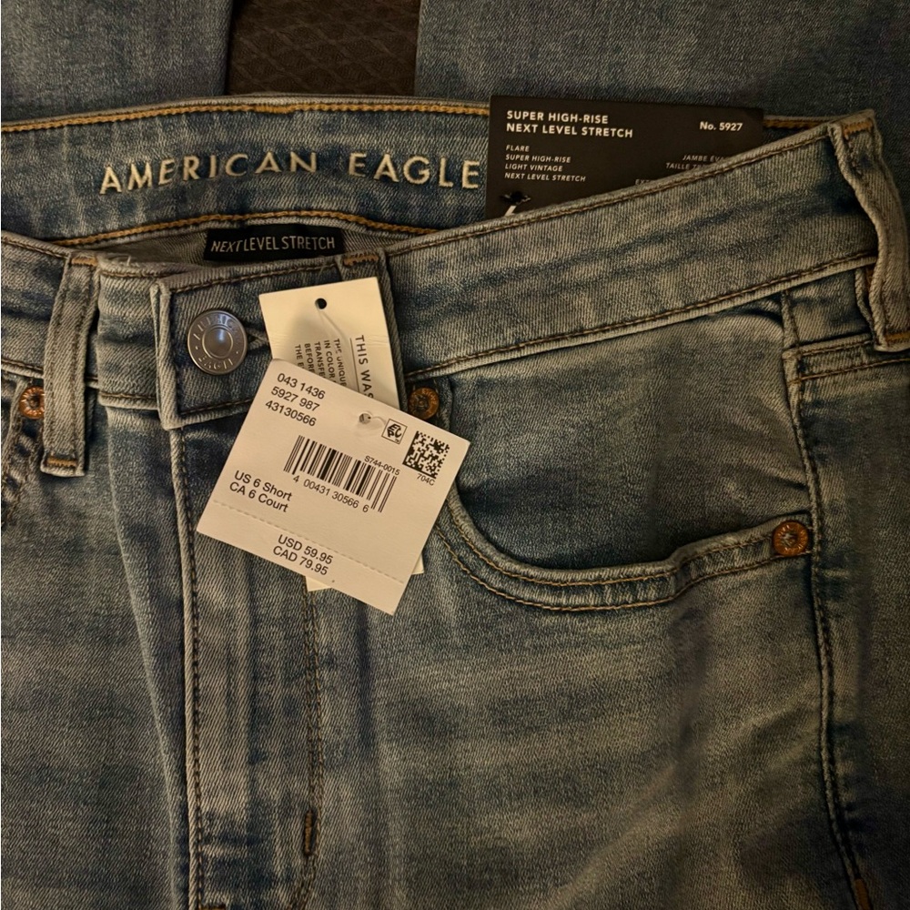 American Eagle Flare Jeans in Classic Blue
